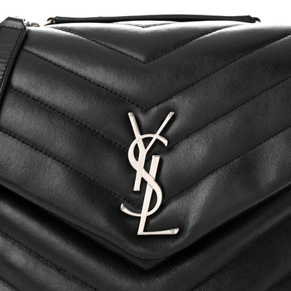 Saint Laurent Calfskin Y Quilted Monogram Medium Loulou Chain Satchel Black 9 of 11