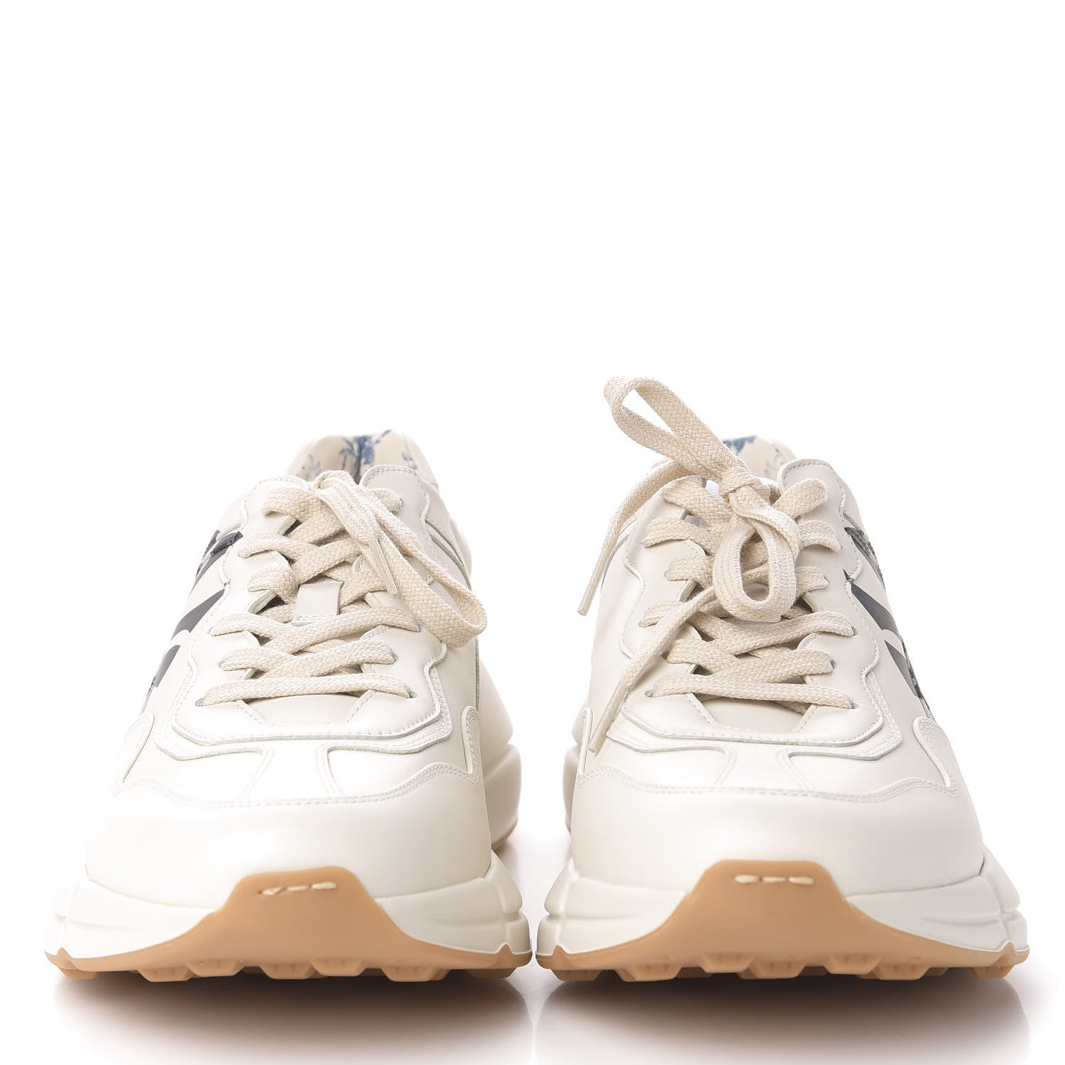 Gucci X MLB Calfskin NY Yankees Mens Rhyton Sneakers 9 Mystic White 2 of 10