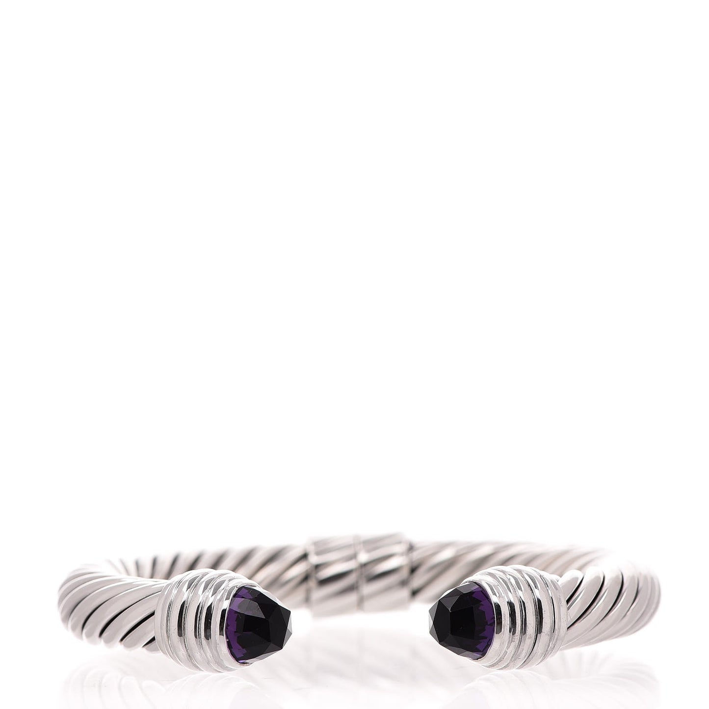Sterling Silver Amethyst 10mm Cable Classics Bracelet