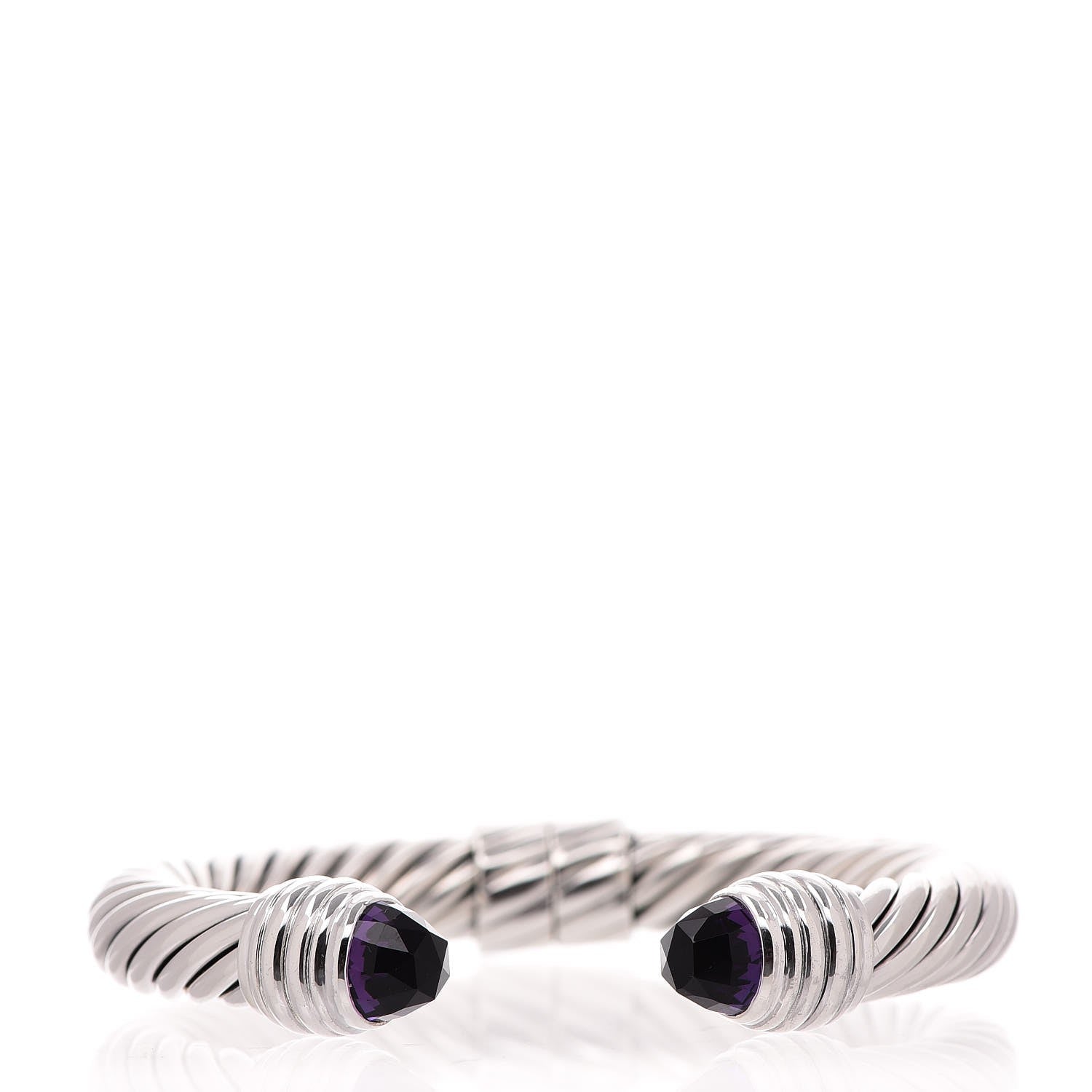 David Yurman Sterling Silver Amethyst 10mm Cable Classics Bracelet 1 of 4