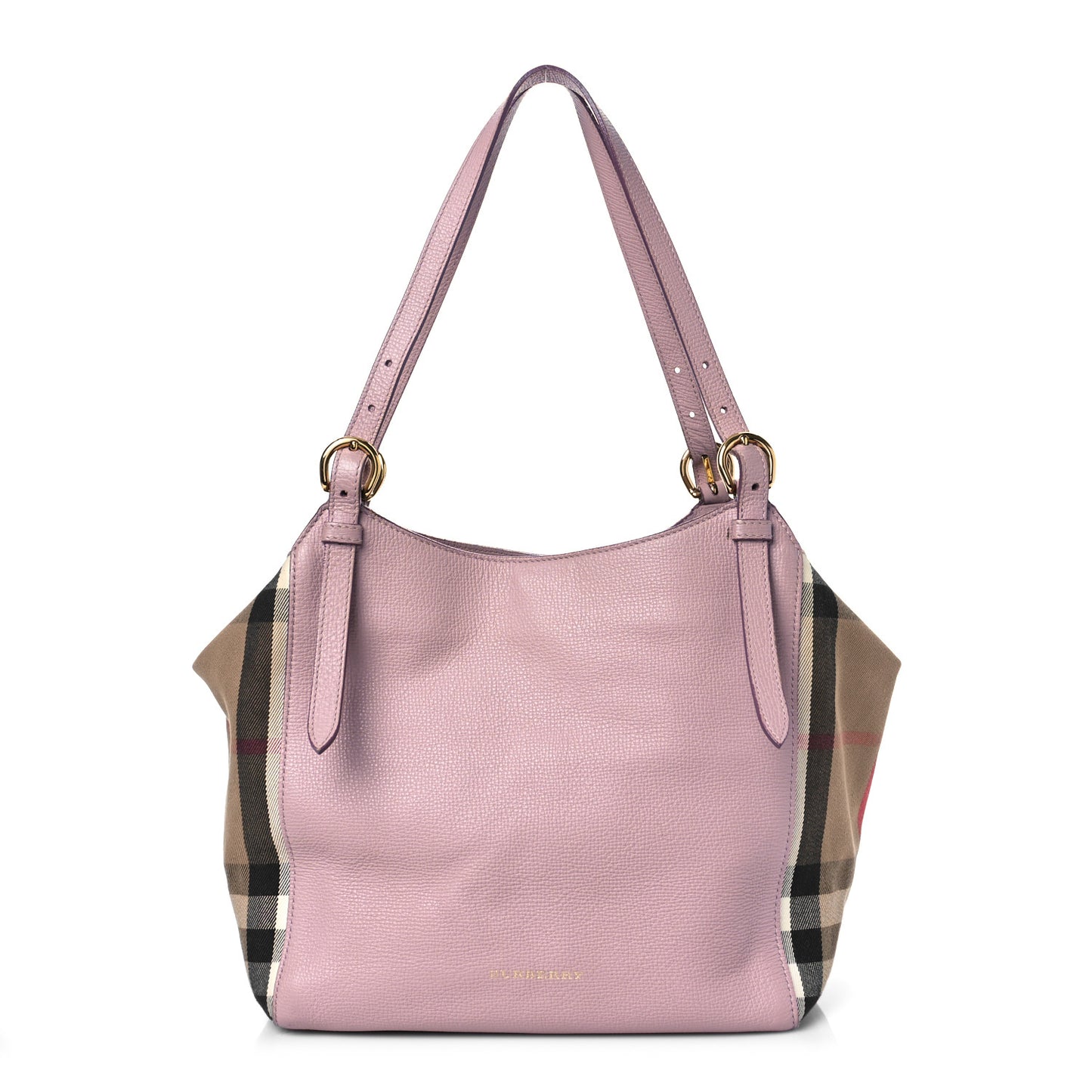 Grainy Calfskin House Check Small Canterbury Tote Pale Orchid