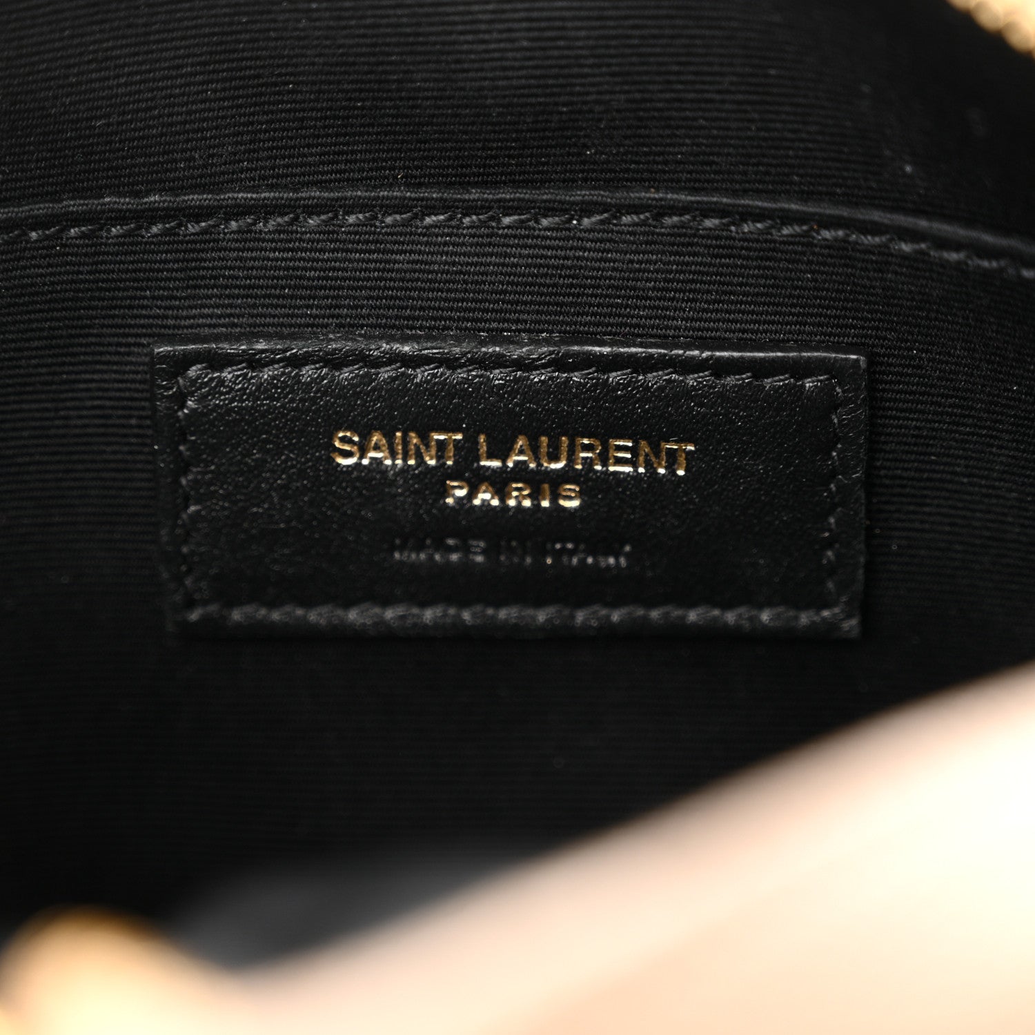 Saint Laurent Grain De Poudre Matelasse Chevron Quilted Round Vinyle Camera Bag Dark Beige 6 of 12