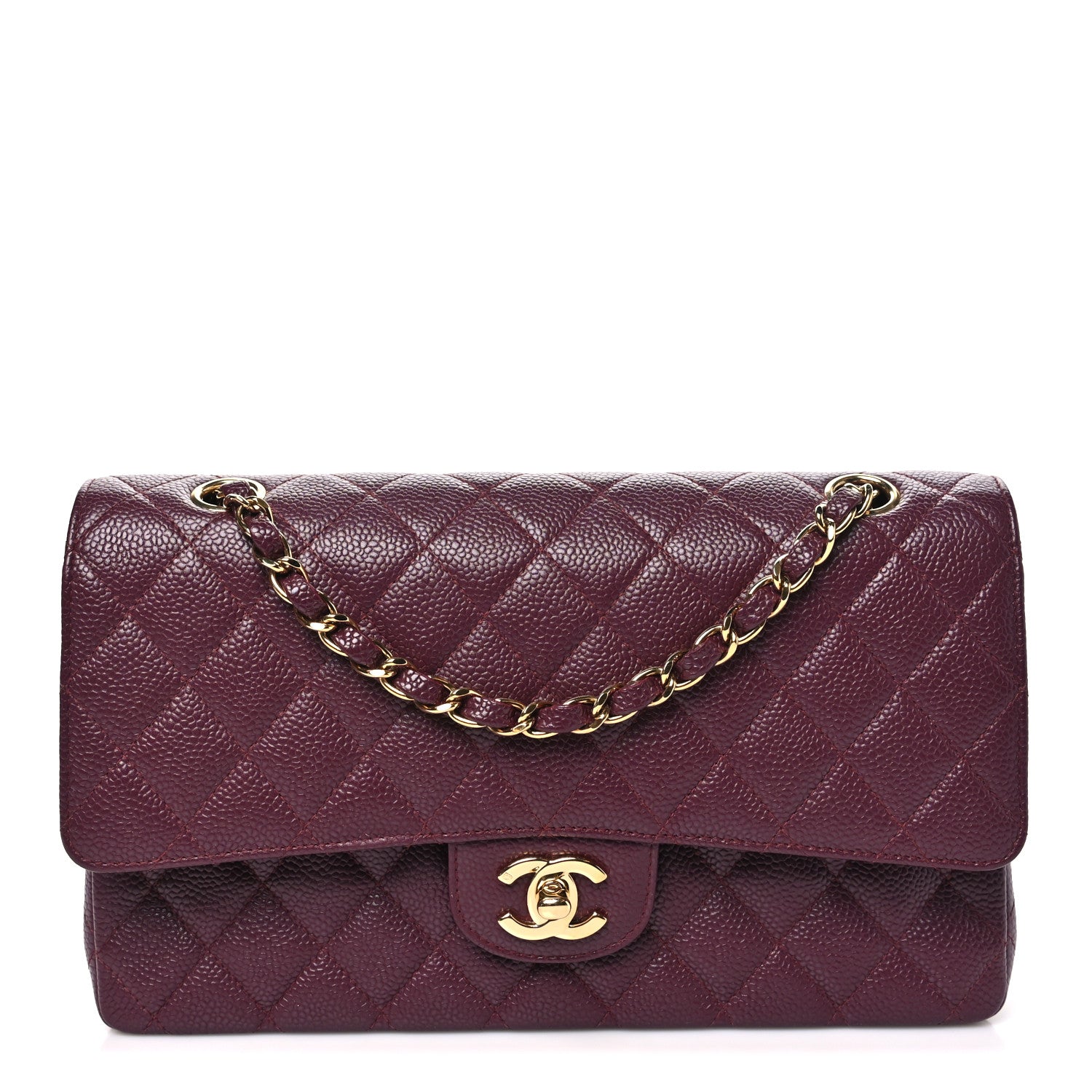 Chanel Caviar Quilted Medium Double Flap Burgundy 1 of 11