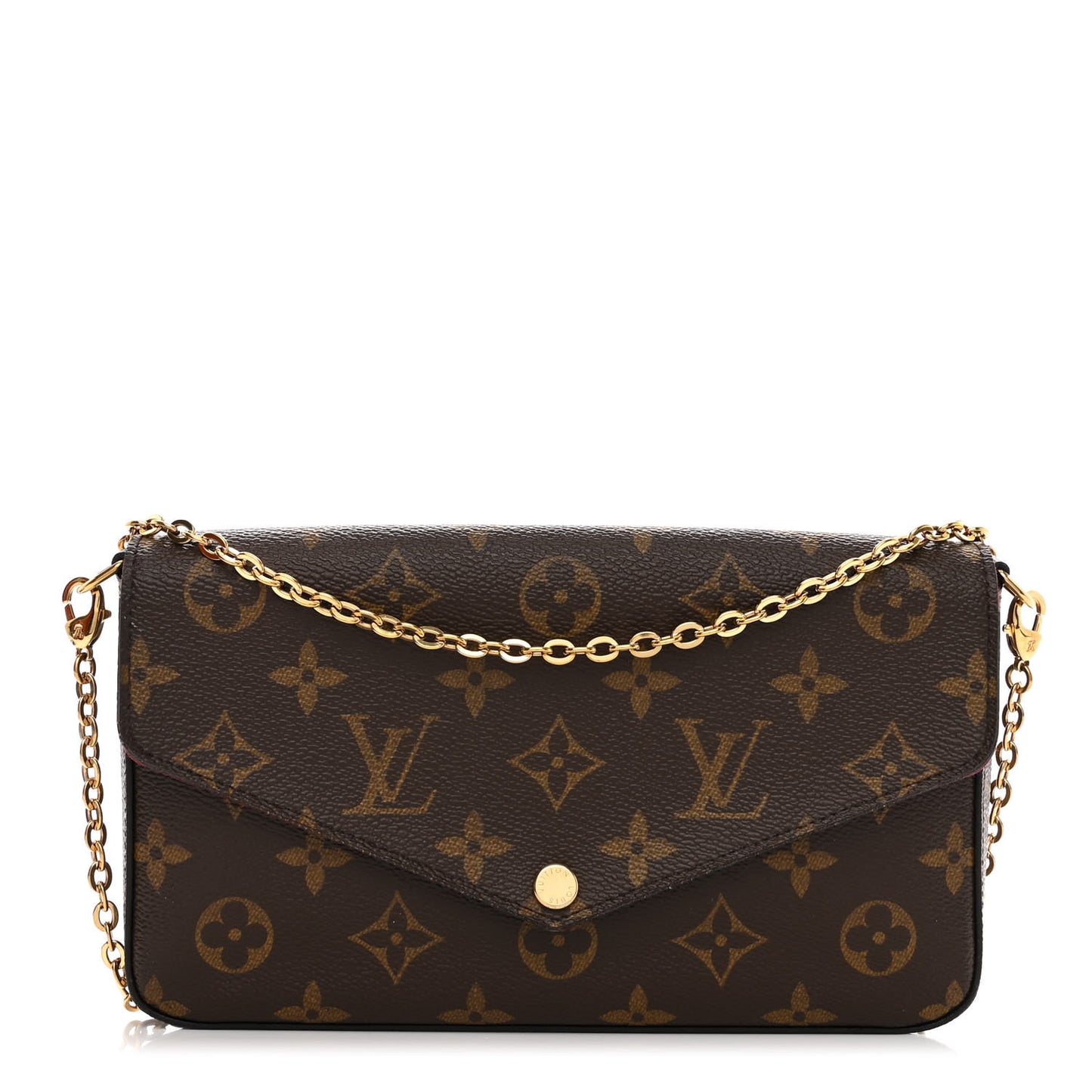 Monogram Pochette Felicie Chain Wallet Fuchsia