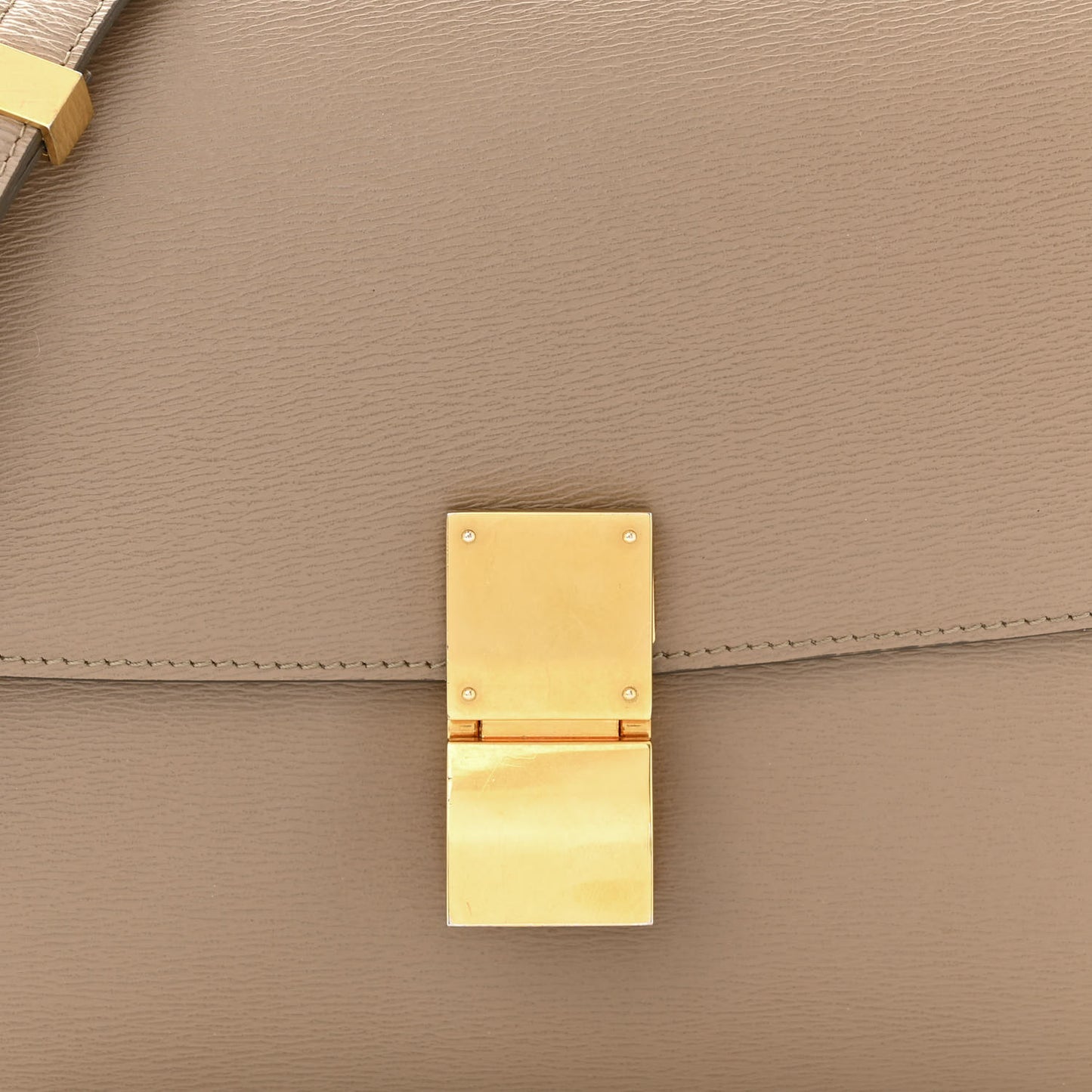 Liege Calfskin Medium Classic Box Flap Bag Taupe