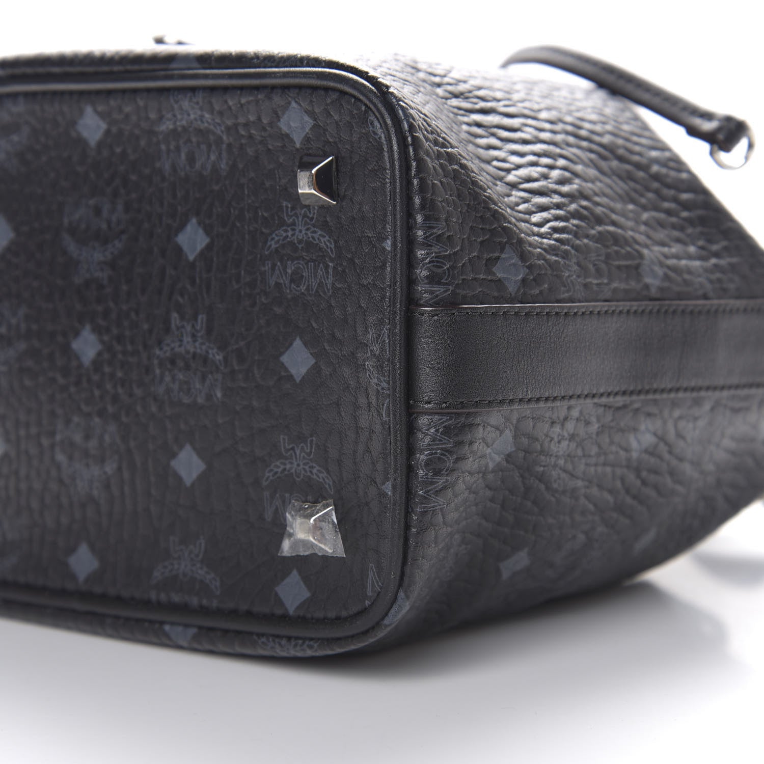 MCM Visetos Small Essential Drawstring Bucket Bag Black 6 of 8