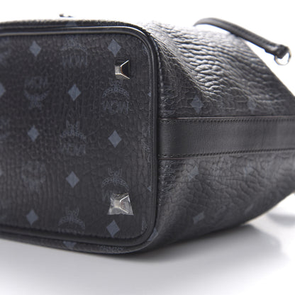 MCM Visetos Small Essential Drawstring Bucket Bag Black 6 of 8