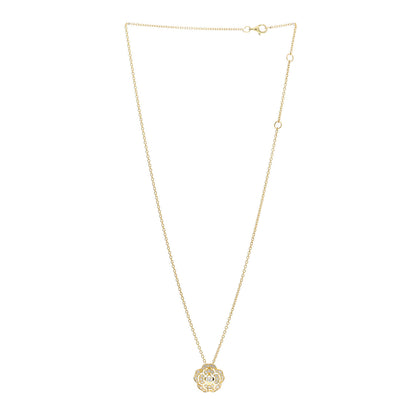 Chanel 18K Yellow Gold Diamond Bouton de Camelia Pendant Necklace 3 of 6