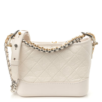 Chanel Aged Calfskin Quilted Small Gabrielle Hobo White 1 of 10