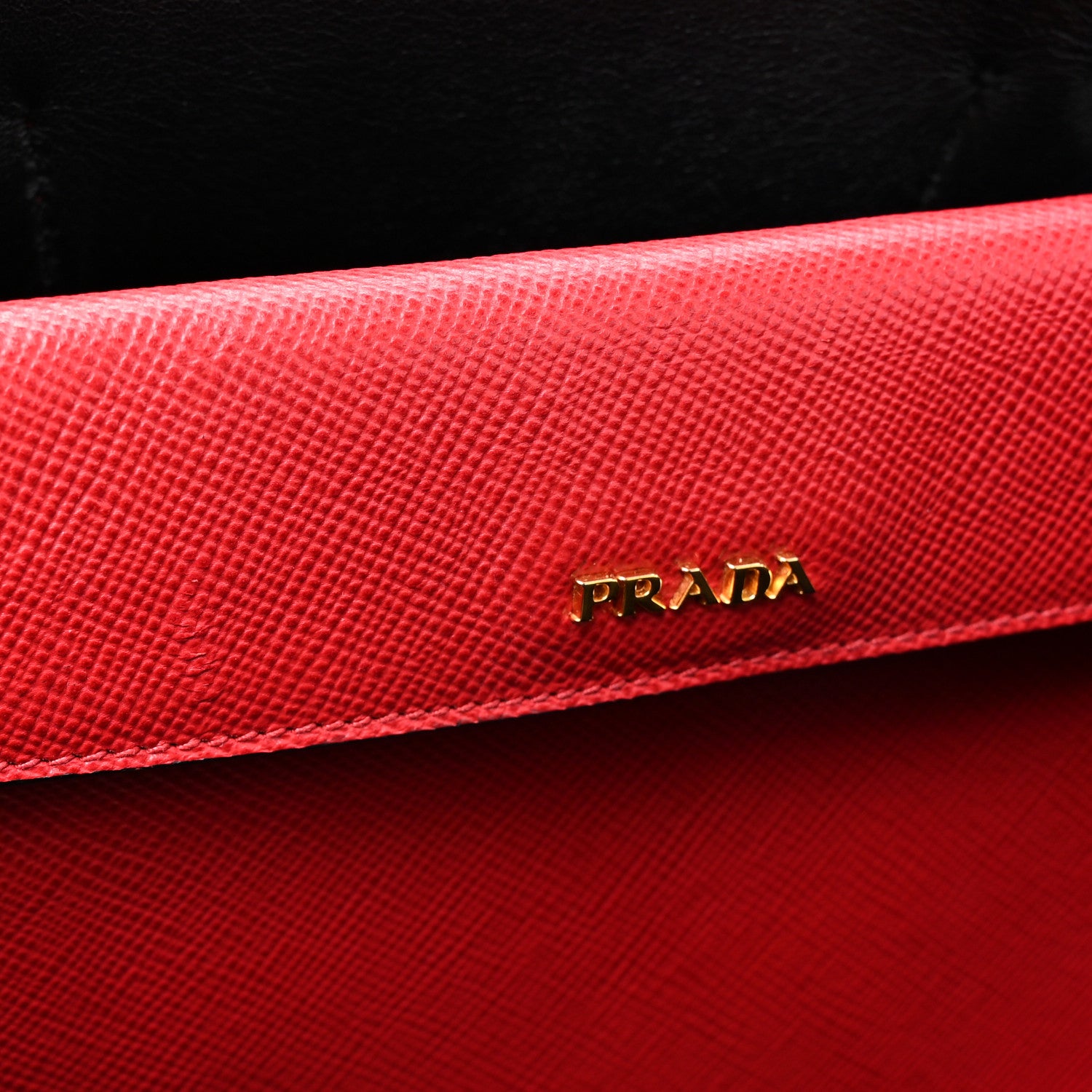 Prada Saffiano Cuir Medium Double Bag Fuoco Black 10 of 13