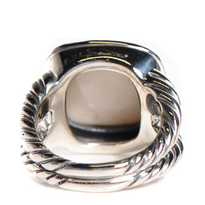 David Yurman Sterling Silver White Agate 14mm Albion Ring 54 7 3 of 5