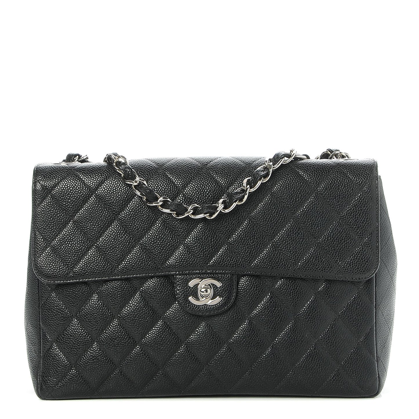 Caviar Quilted Jumbo Single Flap Black