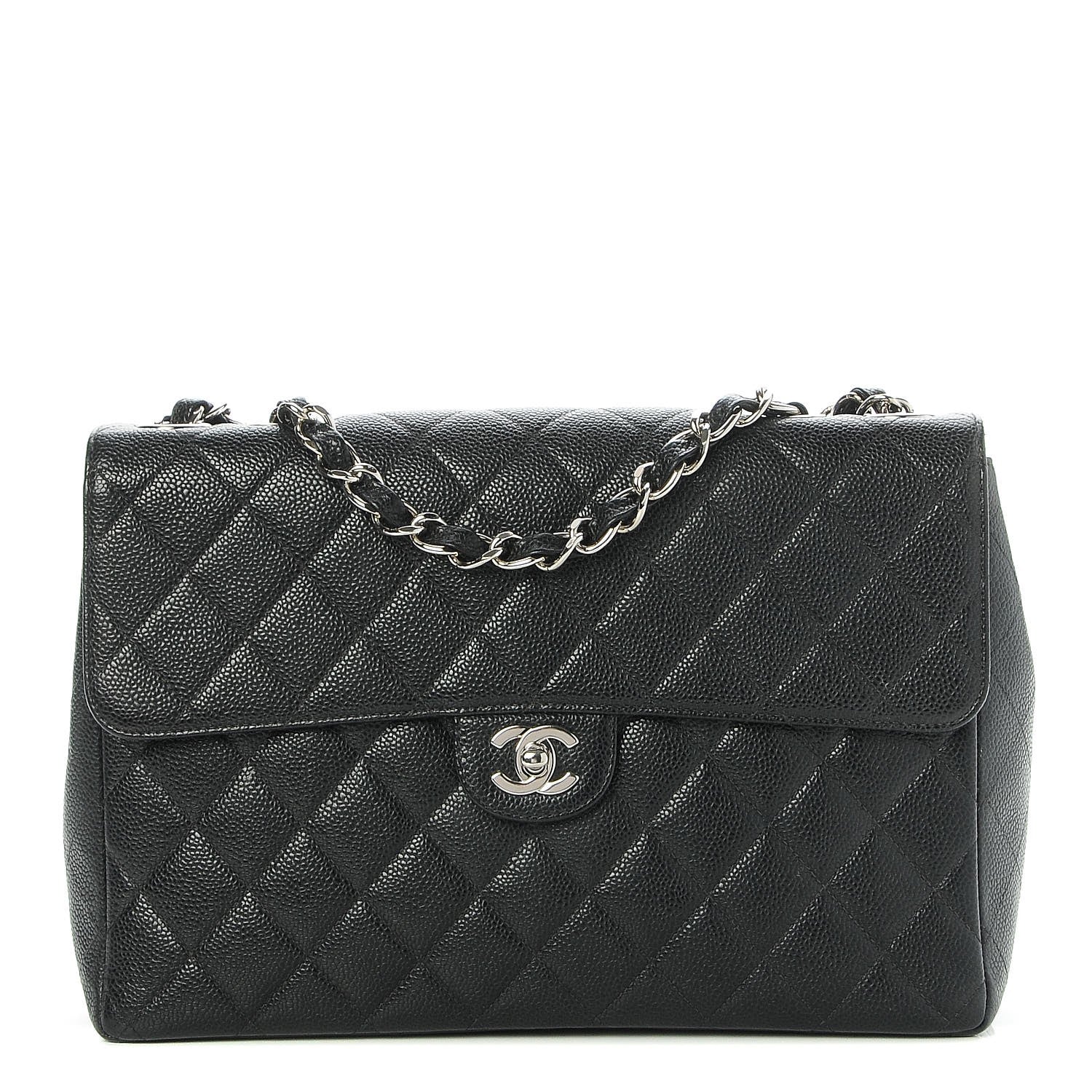 Chanel Caviar Quilted Jumbo Single Flap Black 1 of 11