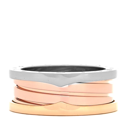 Bulgari 18K Rose White Yellow Gold B.Zero1 3 Band Ring 57 8 3 of 6