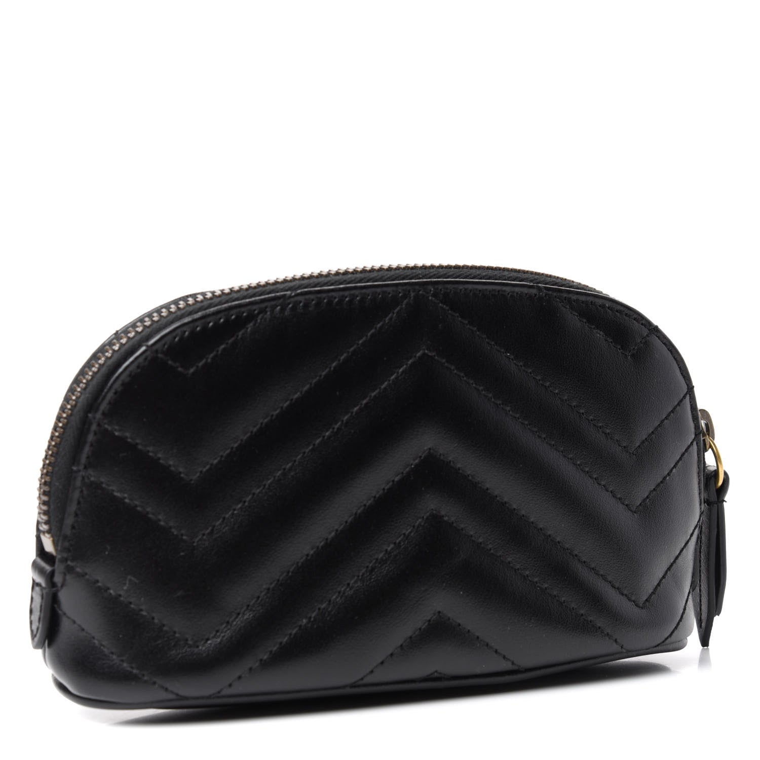 Gucci Calfskin Matelasse GG Marmont Pouch Cosmetic Case Black 3 of 7