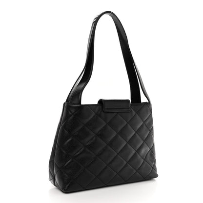 Chanel Caviar Diamond Flap Shoulder Bag Black 3 of 10