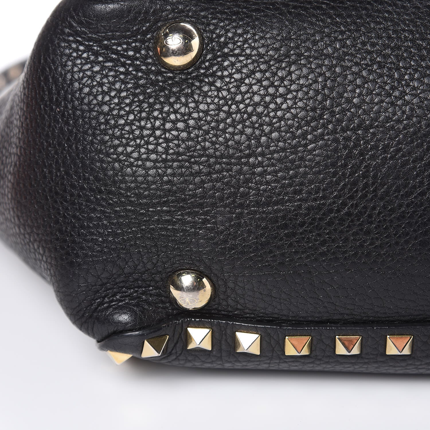 Valentino Garavani Grained Calfskin Small Rockstud Tote Black 9 of 13