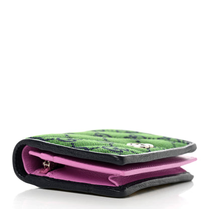 Gucci Monogram Multicolor Matelasse Diagonal GG Marmont Card Case Wallet Green Blue Yellow Candy Mousse 4 of 10