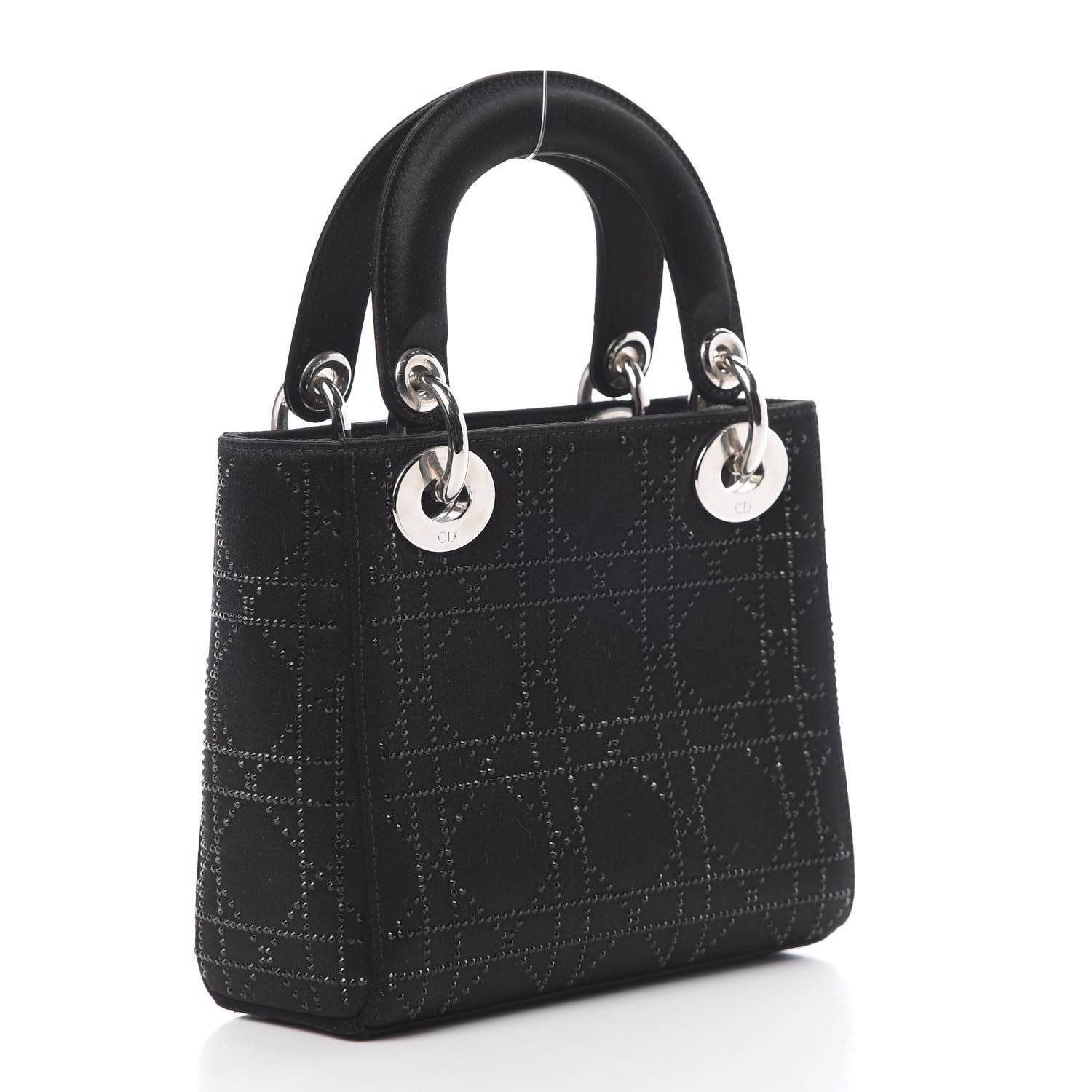 Christian Dior Satin Crystal Cannage Mini Lady Dior Black 3 of 10