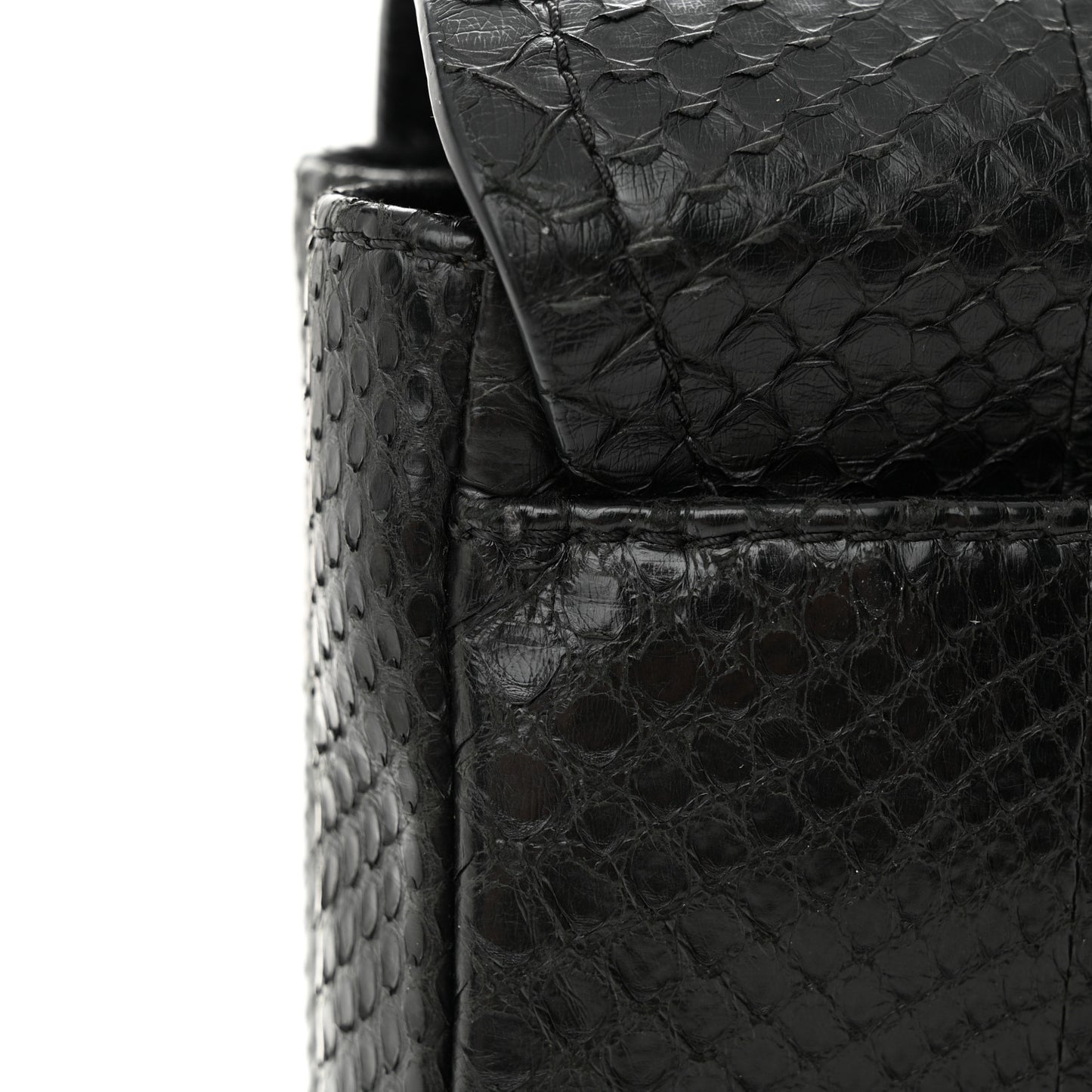 Snakeskin CC Flap Black