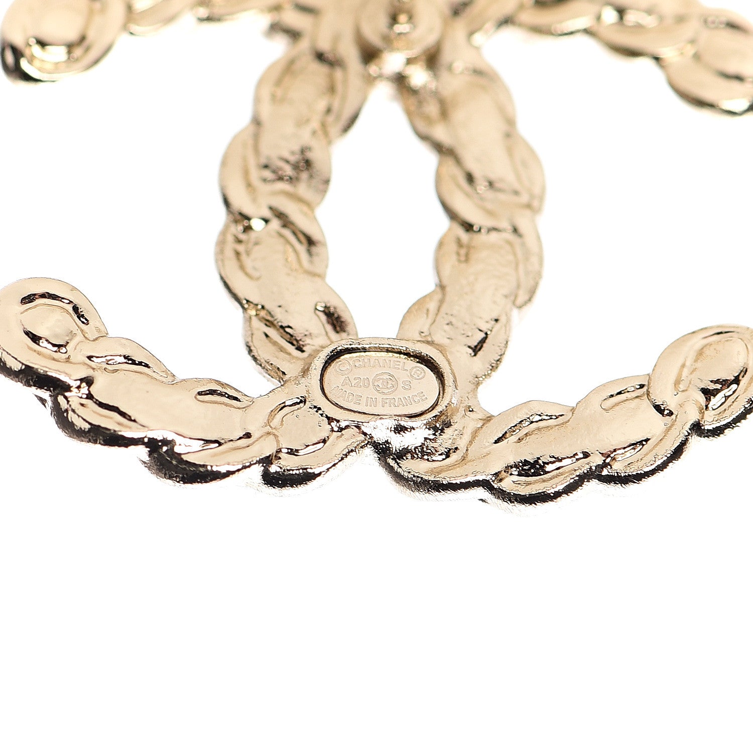 Chanel Enamel Metal Chain French New Wave CC Earrings Black Gold 3 of 4