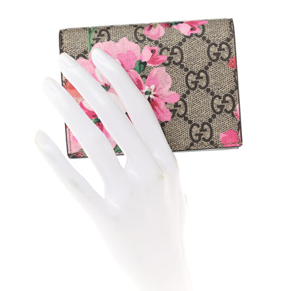 Gucci GG Supreme Monogram Blooms Card Case Beige Multicolor Dry Rose 2 of 8
