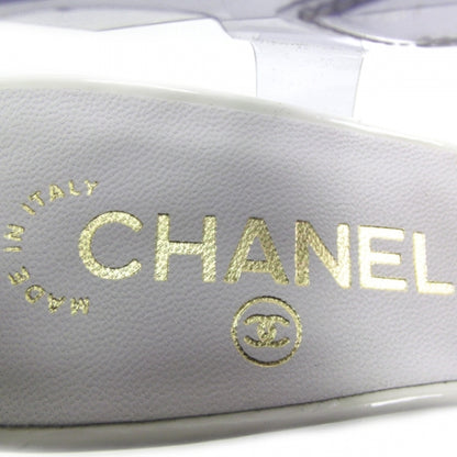 Chanel PVC Patent Platform Shoes 37.5 White and Gold 7 of 7