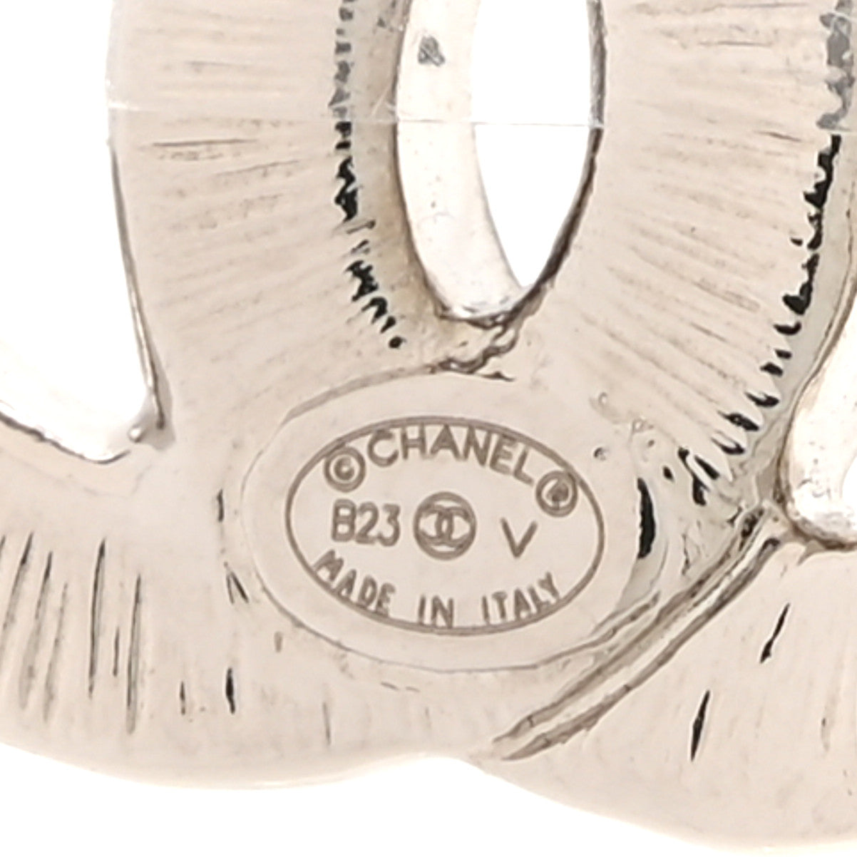 Chanel Baguette Crystal Double CC Earrings Silver 4 of 5