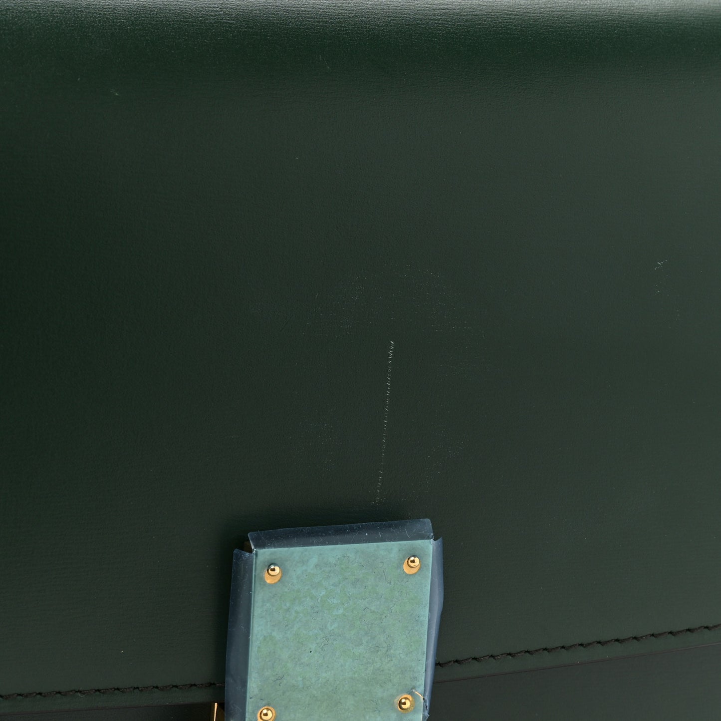 Box Calfskin Medium Classic Box Flap Bag Dark Green