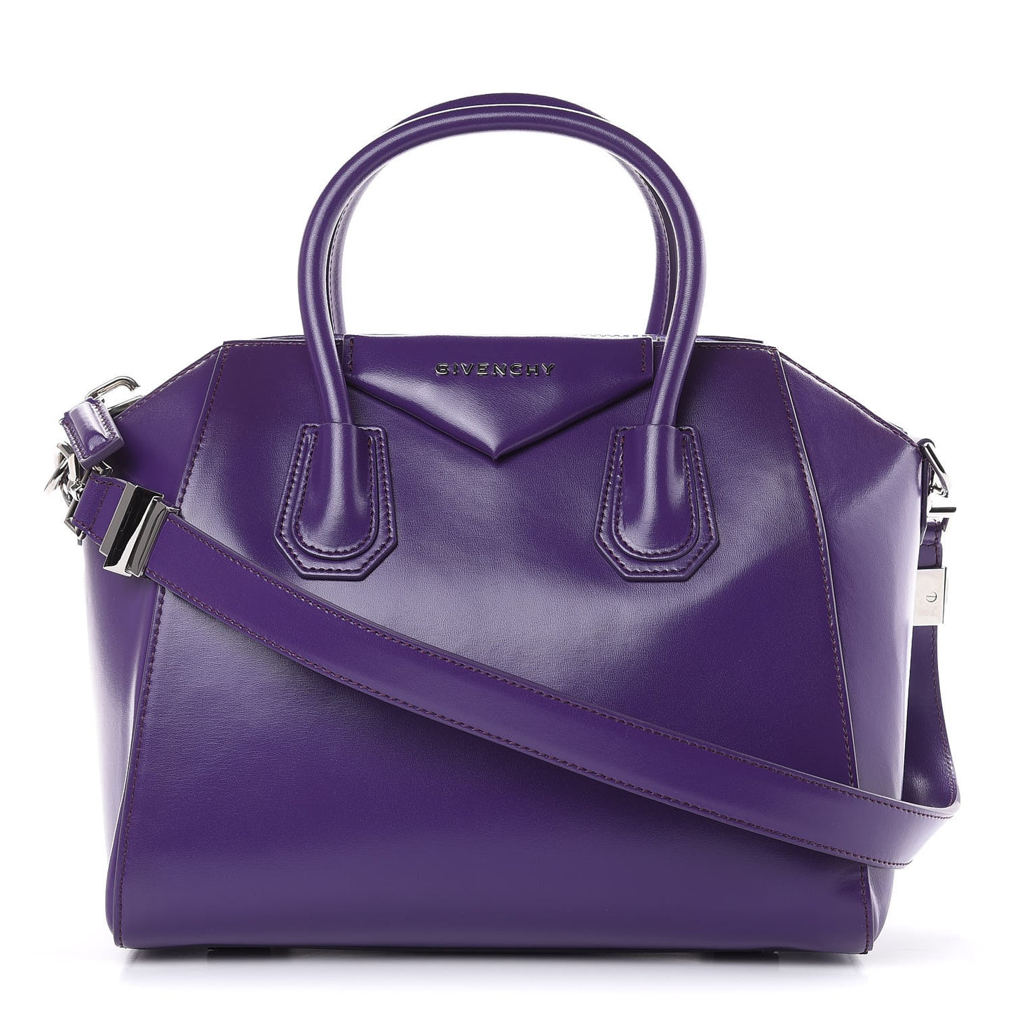 Shiny Lord Calfskin Small Antigona Purple