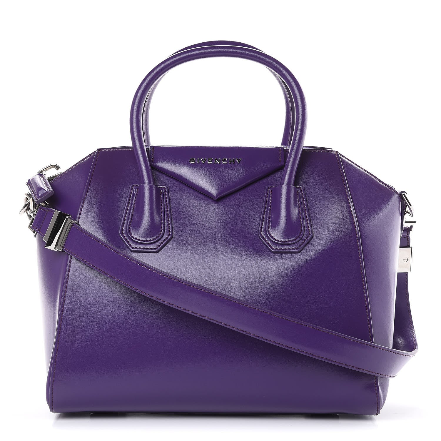 Givenchy Shiny Lord Calfskin Small Antigona Purple 1 of 12