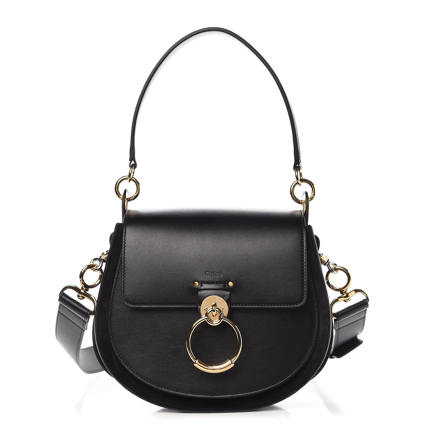 Chloe Calfskin Large Tess Bag Black 1 of 8