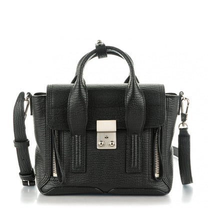 3.1 Phillip Lim 3.1 Textured Calfskin Mini Pashli Satchel Black 1 of 8