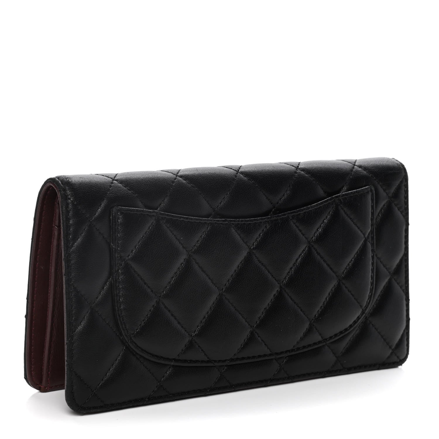 Chanel Lambskin Quilted Yen Wallet Black 3 of 18
