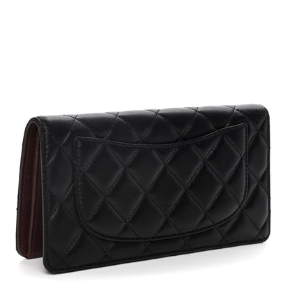 Chanel Lambskin Quilted Yen Wallet Black 3 of 18