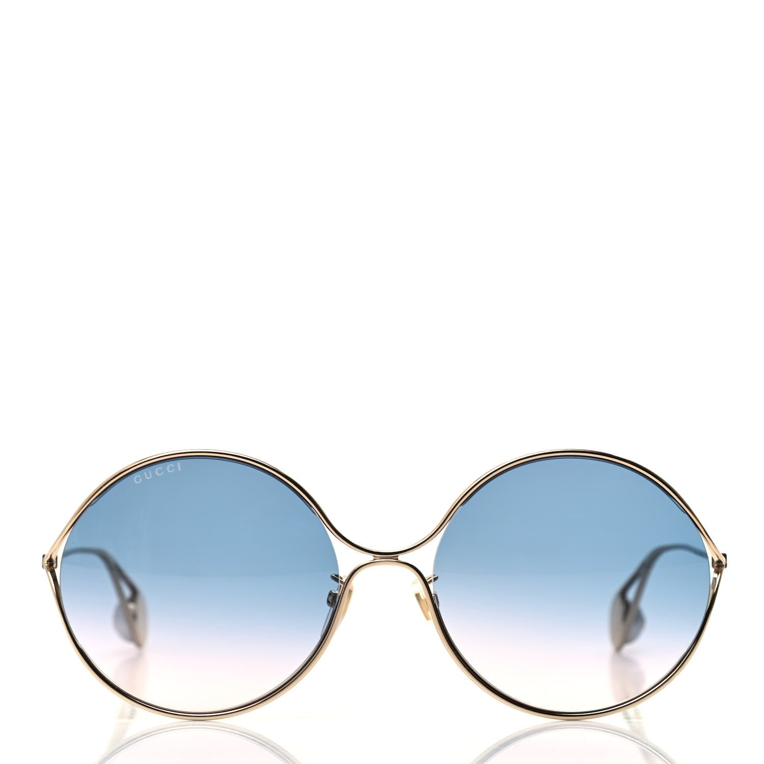 Gucci Round Pearl Tip Sunglasses GG0253S Gold 2 of 8
