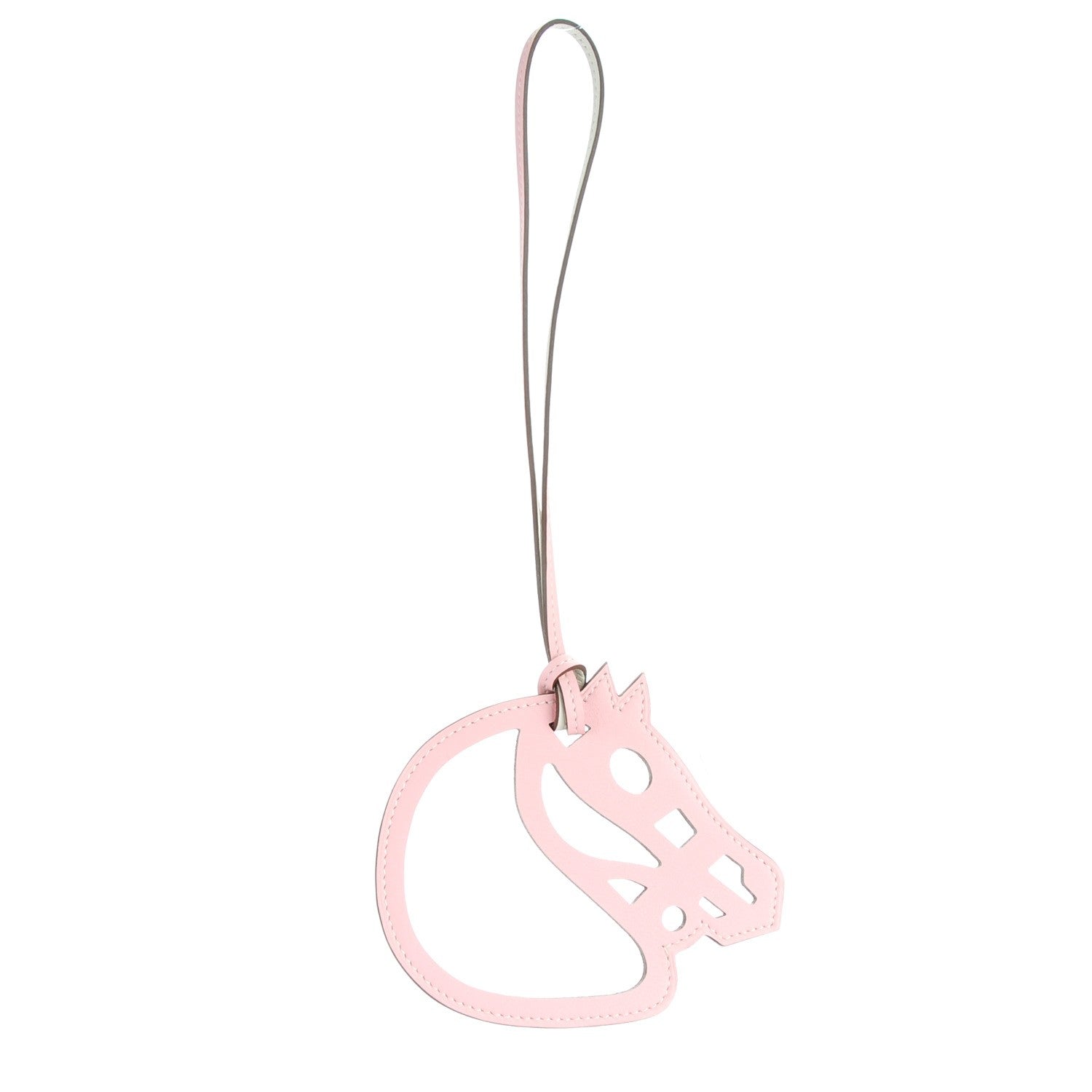 Hermes Swift Paddock Cheval Horse Bag Charm White Rose Sakura 1 of 4