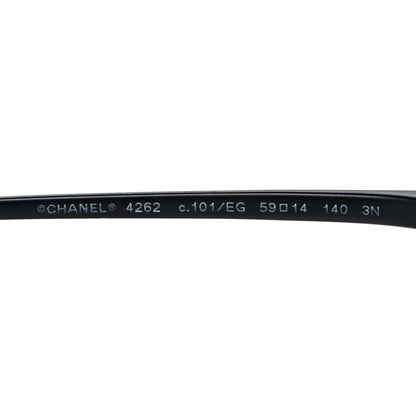 Chanel Metal Butterfly Removable Pearl Chain Sunglasses 4262 Black 5 of 7