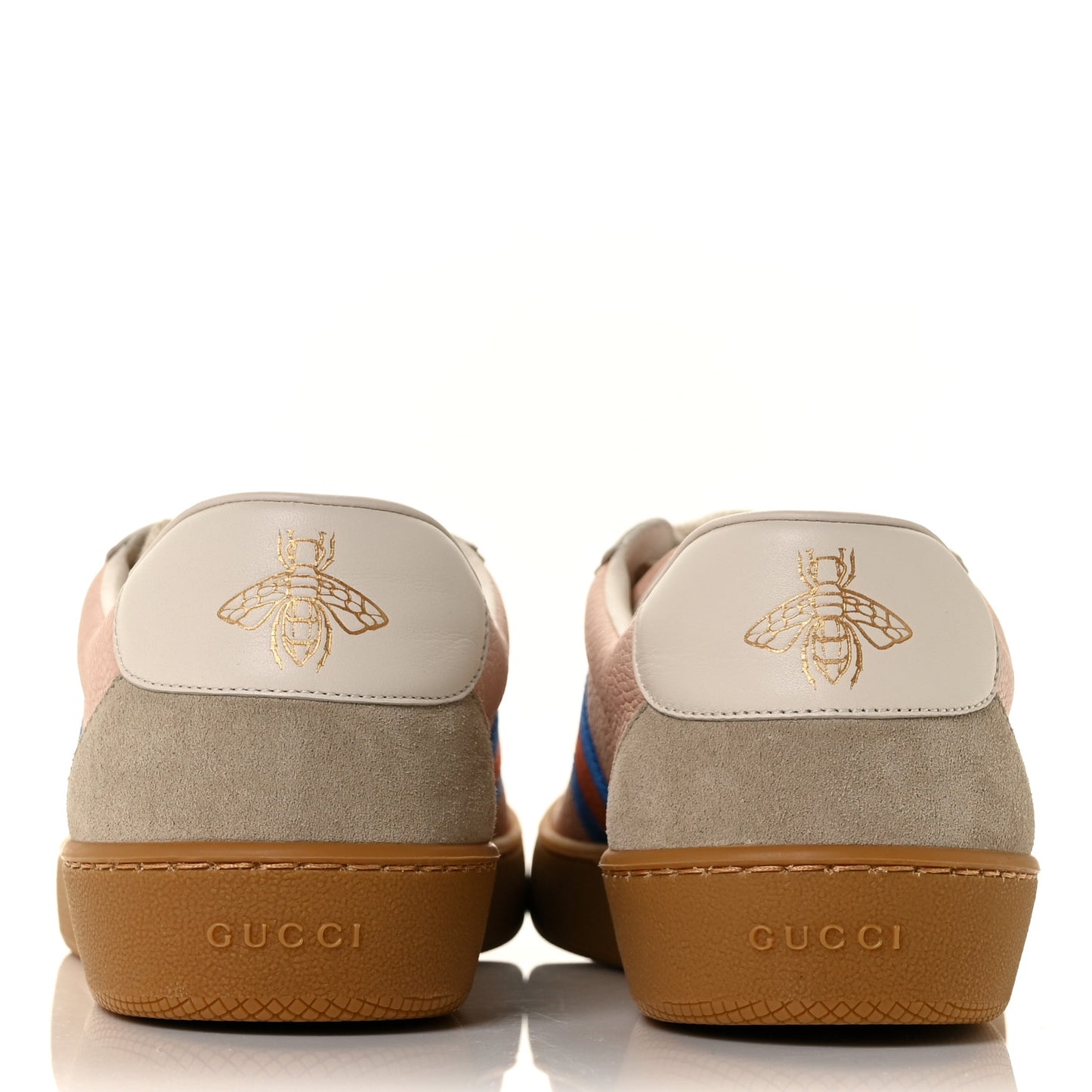 Calfskin Suede Web Womens G74 Sneakers 40 Oatmeal Soft Rose