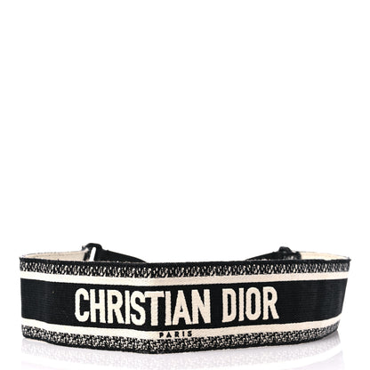 Christian Dior Canvas Embroidered Shoulder Strap Black 2 of 5