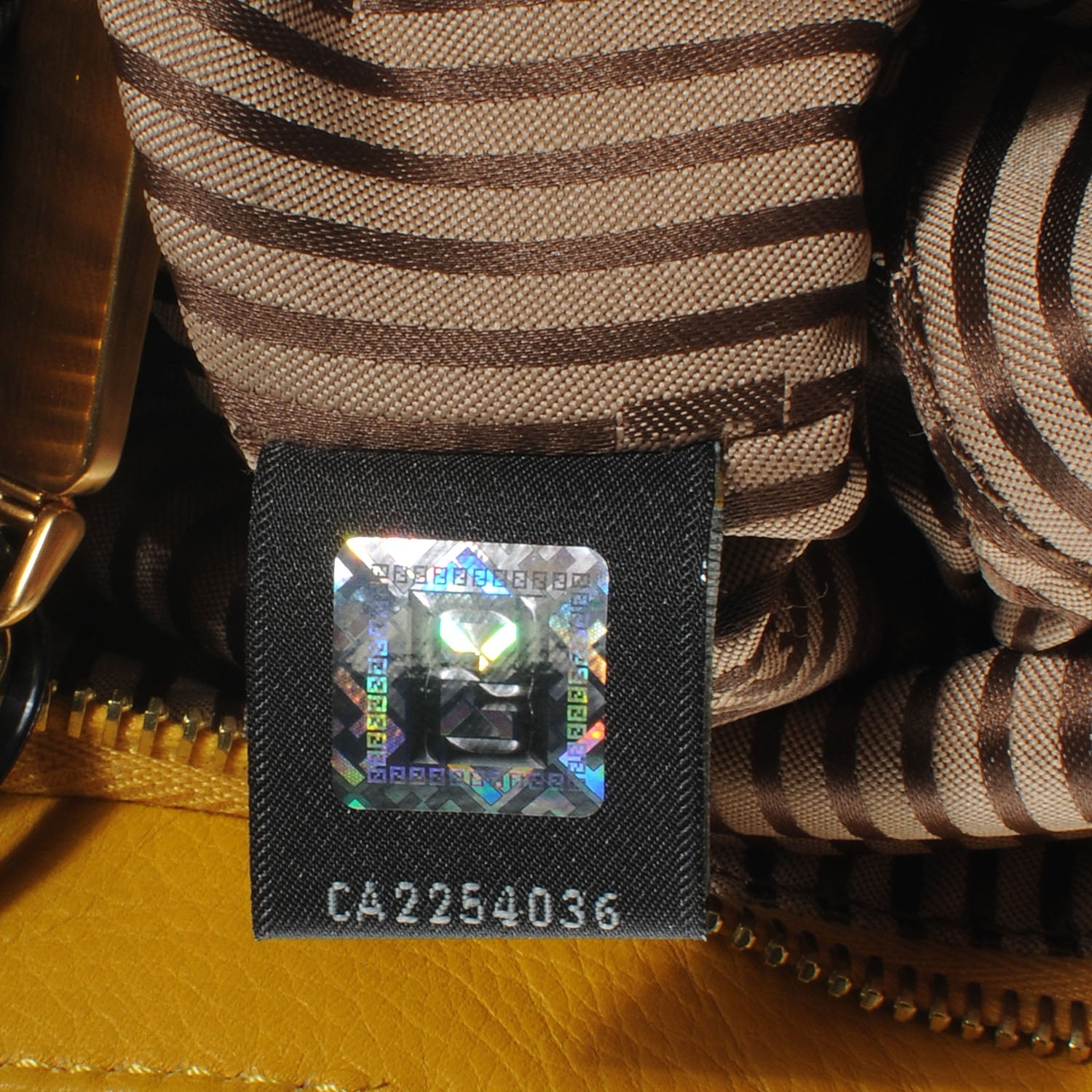 Fendi Grained Calfskin Large Chameleon Pouch Lemon 8 of 9