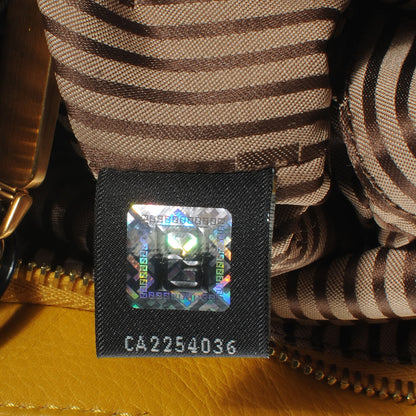Fendi Grained Calfskin Large Chameleon Pouch Lemon 8 of 9