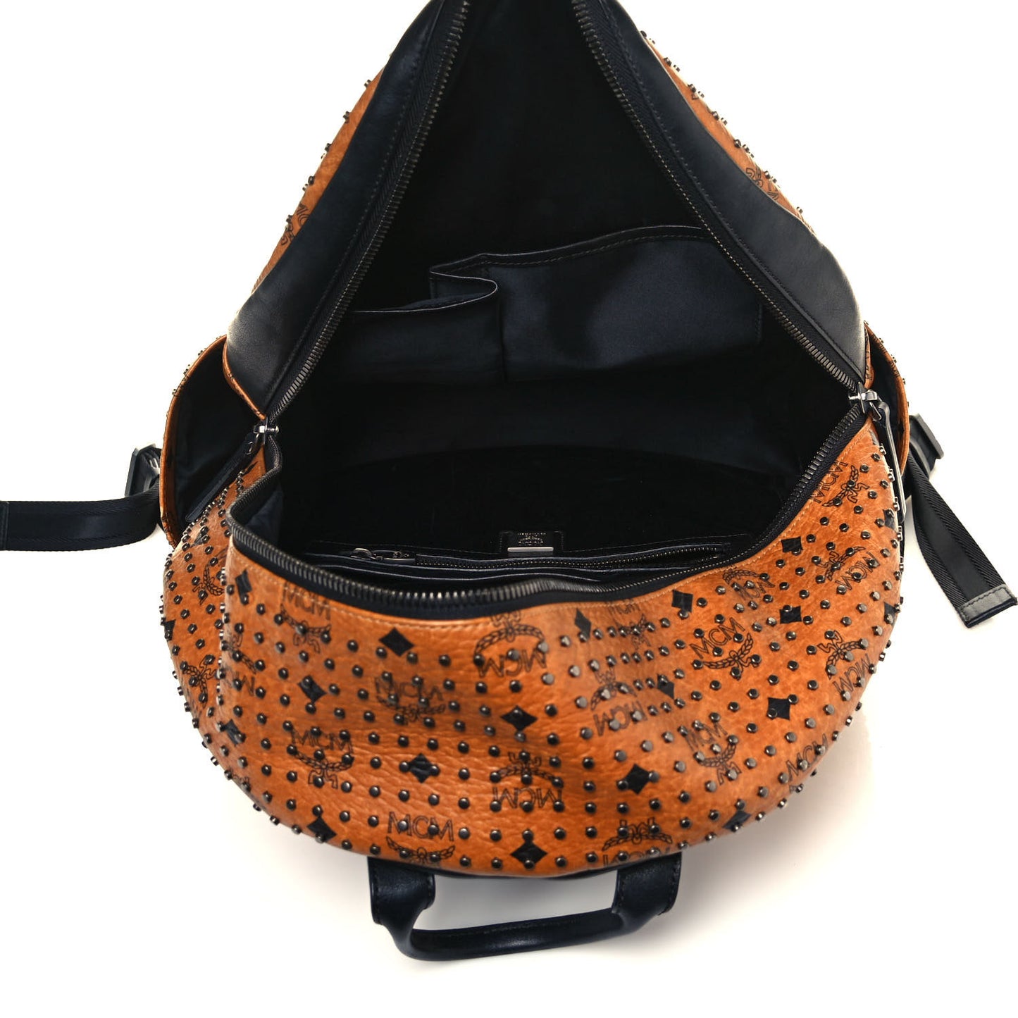 Visetos Studded Medium Dual Stark Backpack Cognac Black