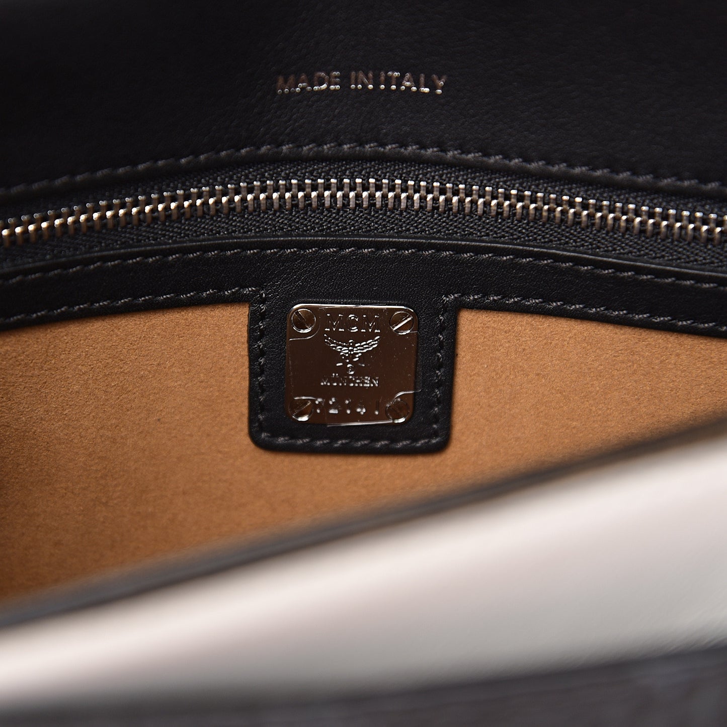 Calfskin Visetos Small Patricia Crossbody Bag Eden Black