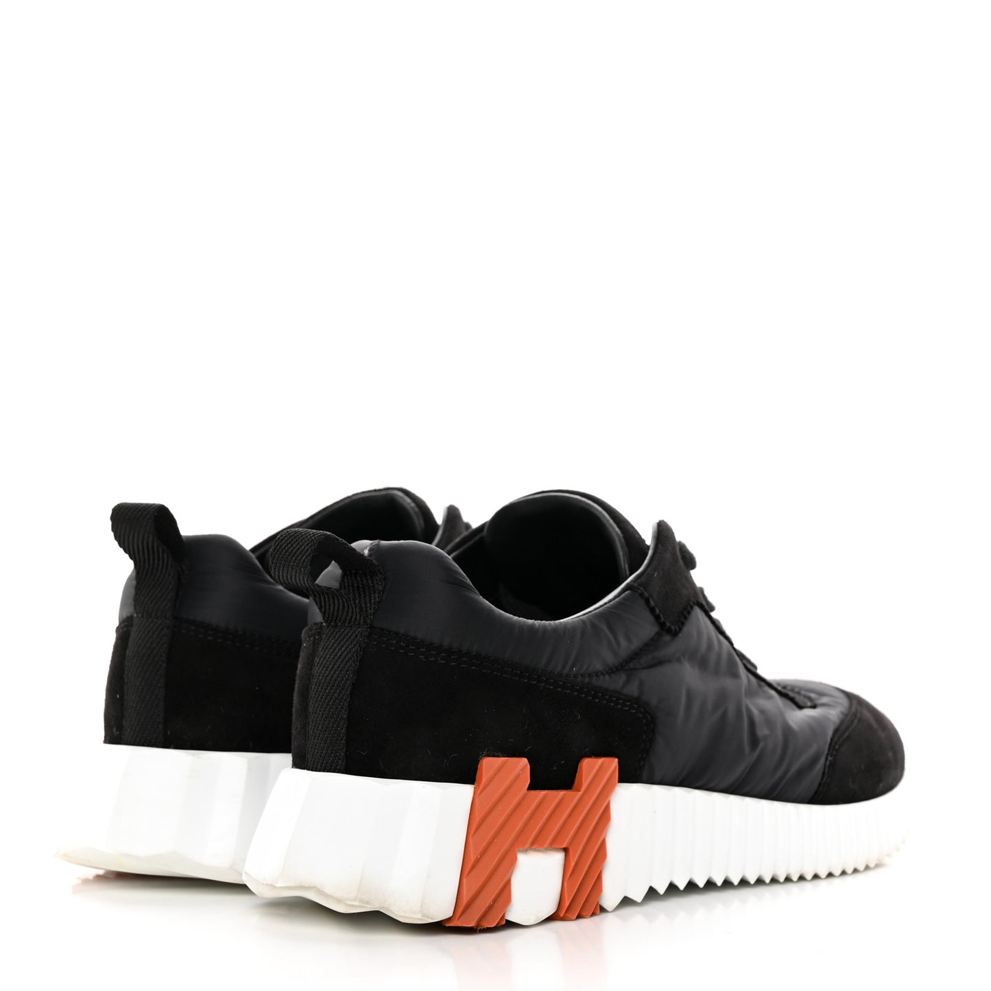 Parachute Fabric Suede Goatskin Bouncing Sneakers 37 Black