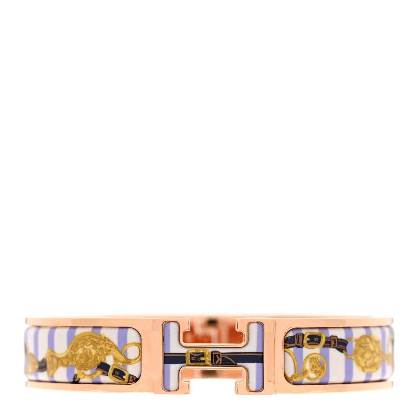Enamel Printed Brides de Gala Bayadere Narrow Clic Clac H Bracelet PM