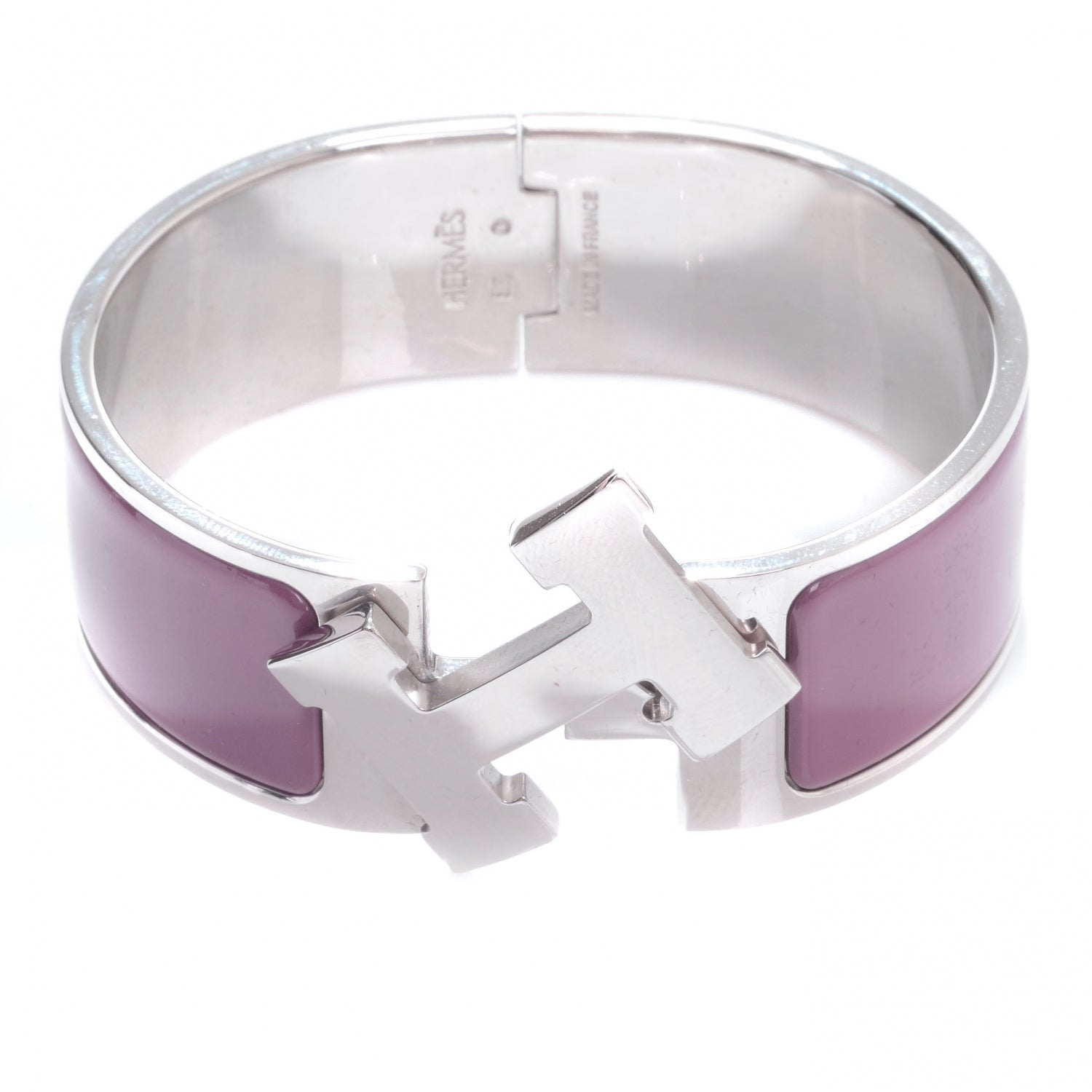 Hermes Enamel Clic Clac H Bracelet Wide PM Purple 3 of 6