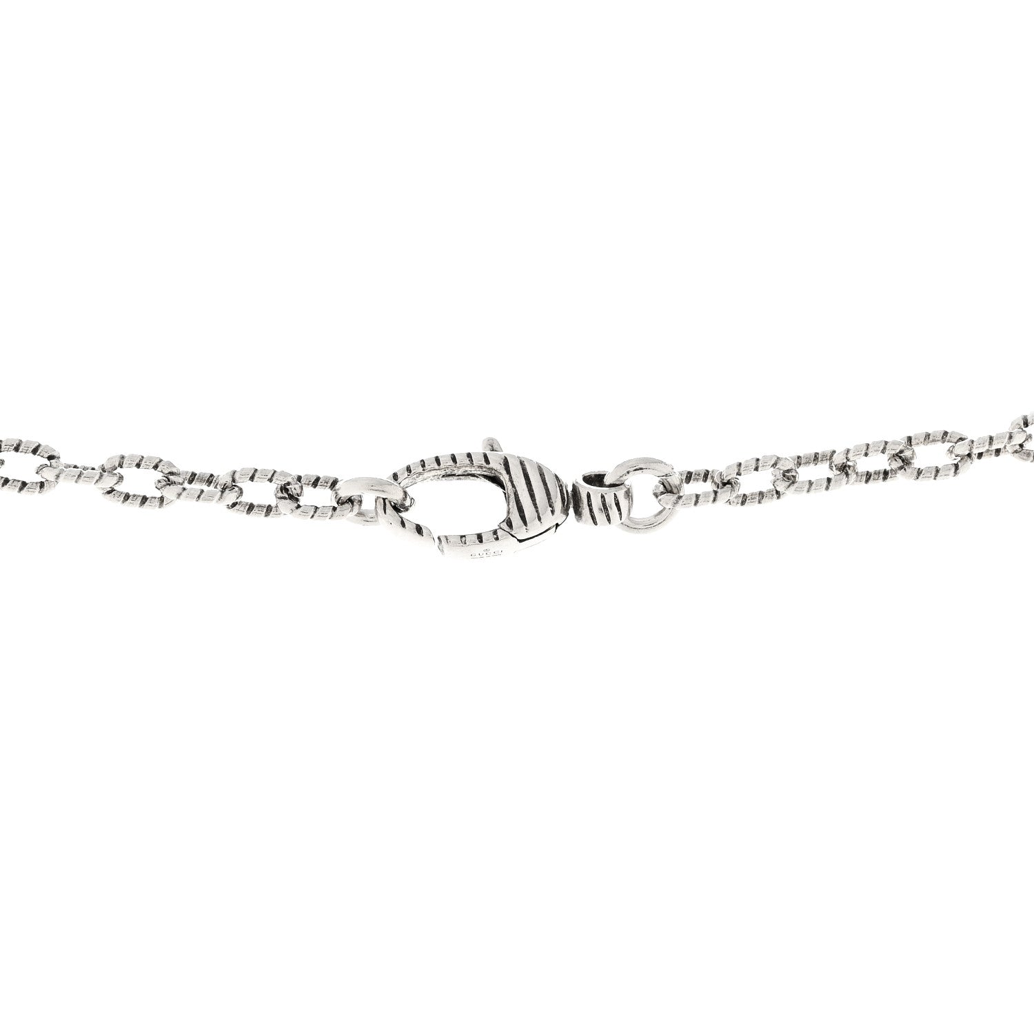 Gucci Sterling Silver Textured Interlocking G Pendant Necklace 4 of 6