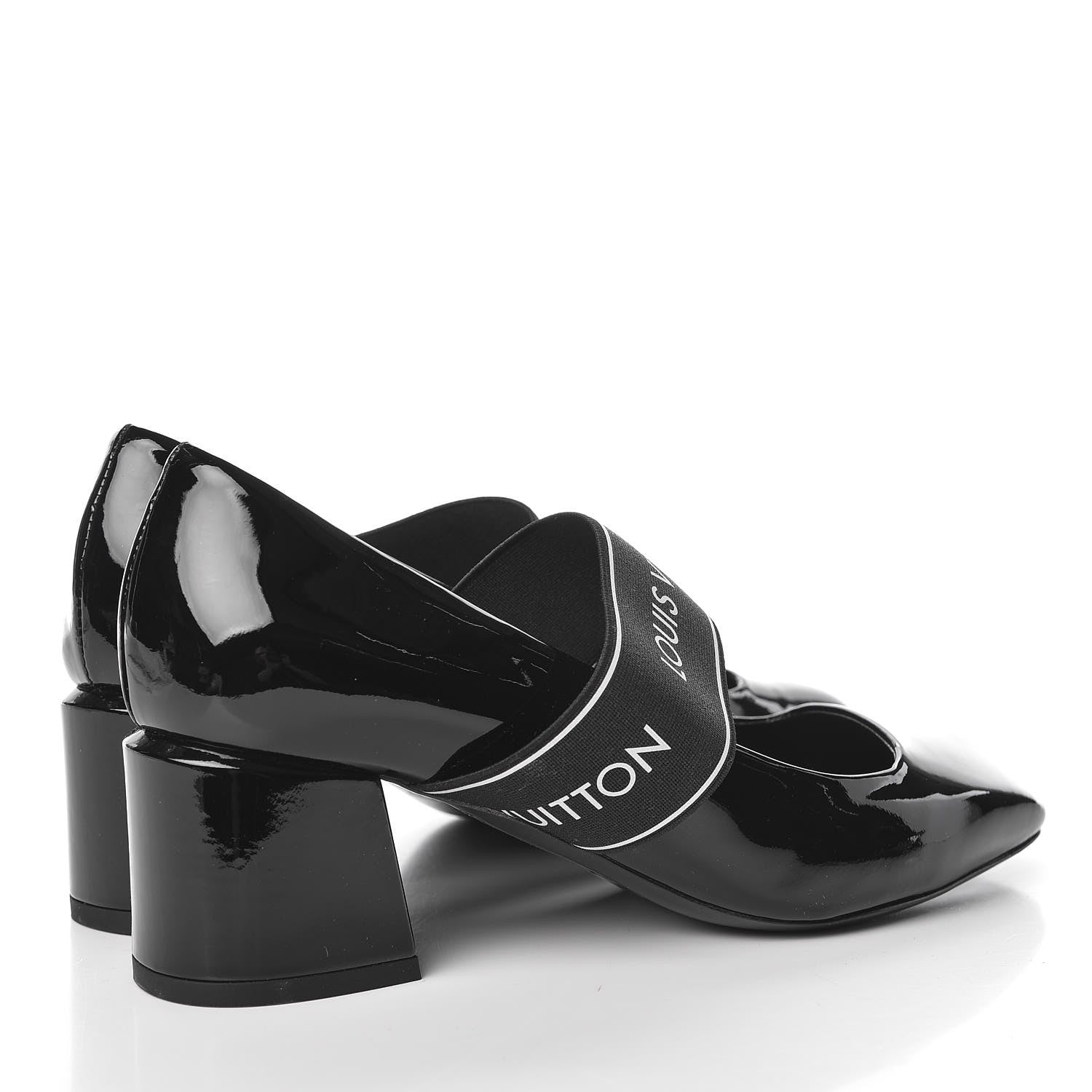 Louis Vuitton Patent Uncover Pumps 37 Black 4 of 9