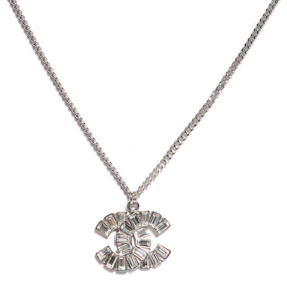 Chanel Baguette Crystal CC Necklace Silver 1 of 4